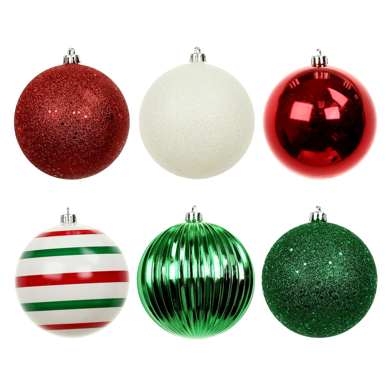14 Pack 3.8" Red, Green & White Peppermint Lane Shatterproof Ornaments by Ashland®